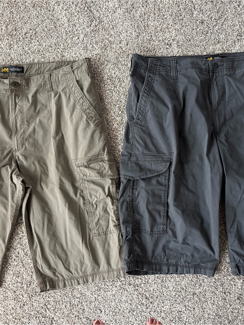 Lee Men's Cargo Shorts — Olive Green & Charcoal